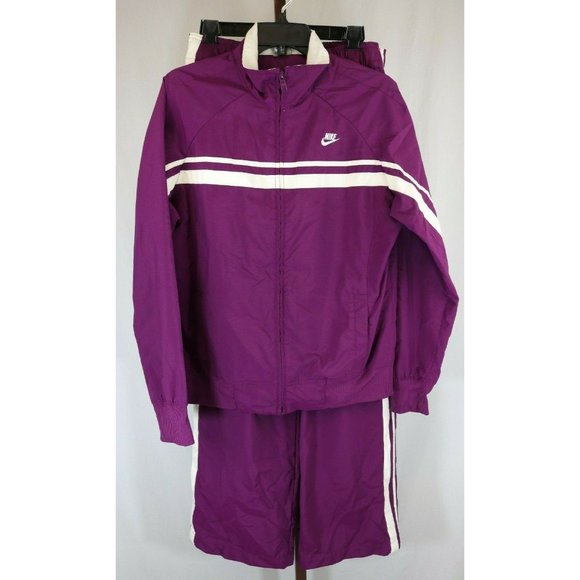 Nike Ladies Purple 2 Pc Activewear Track Suite Size Large